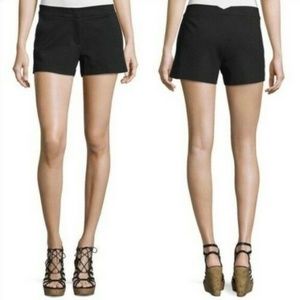 BCBGMaxAzria Black Linen Mid Rise Pia Shorts